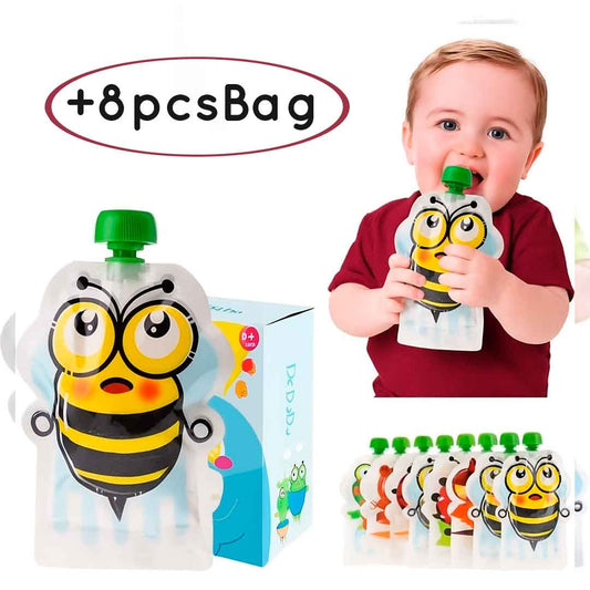 Snabli Animal Friends Baby Food Pouches – BPA-Free & Reusable